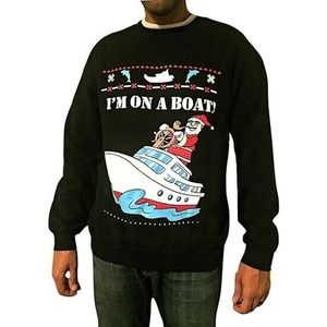 Snowtorious Men's I'm on a Boat Ugly Christmas Sweatshirt
